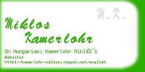 miklos kamerlohr business card